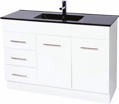 hand drawers Black viteous china top available in 900 & 1200 only Glass insert panels on doors available on 900