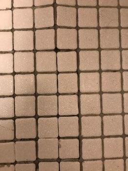 Cupping tile near toilet.