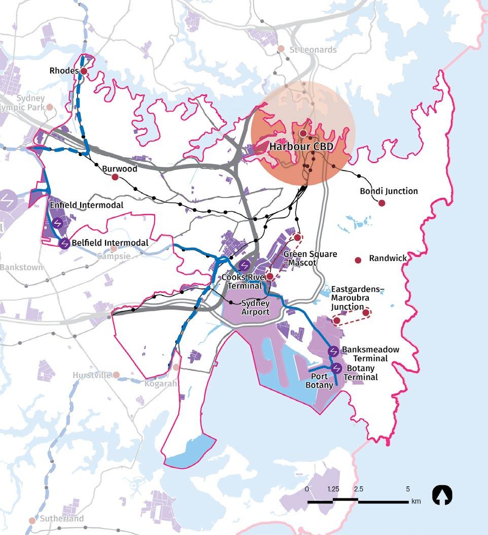 92 Productivity Figure 19: Eastern City District industrial and urban services land and freight assets District Boundary Metropolitan Centre