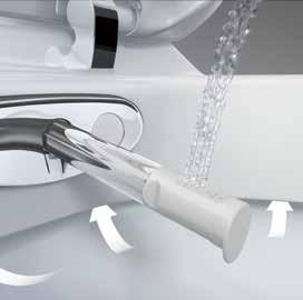 WARM AND DRY After washing, the Geberit AquaClean 8000plus Care gently and quietly dries you with a flow