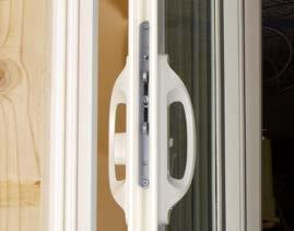 An aluminum capped threshold provides durability and longevity in the area of the door that