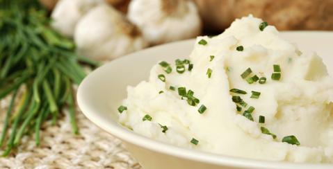 RECIPES Mashed Potatoes INGREDIENTS 2 lbs (about 3 4) large russet or yukon gold potatoes, peeled and diced into 2-inch cubes ½ cup half and half, warmed ¼ cup unsalted butter, softened salt and