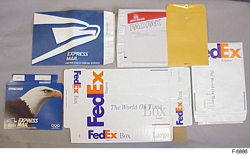 Container Penetration: Mailing Materials VG--7 USPS Tyvek UPS Padpak FEDEX Padded FEDEX Box Manila Envelope.5 1. 1.5..5 3.