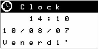 LEVEL 1 Status Alarm log Graphs Clock D CLOCK To change the value press. To change the value press and. Confirm by pressing. CLOCK screen This screen is used to set the time and date.