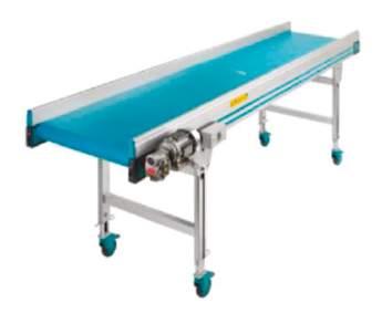 Horizontal Conveyor This model is designed for horizontal movement of items, typically from robots and packaging machines.