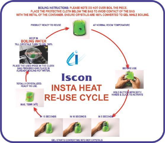 I-CLICK INSTA HEAT PADS I CLICK INSTA HEAT PADS Just Click to Heat This unique technology has multiple advantages 1) This click procedure (Just bend the button inside the pouch and