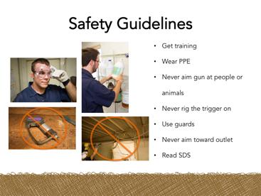 To prevent injury while using a power washer, follow these safety guidelines. Use power washers only after you have been trained how to use them safely. Wear the correct personal protective equipment.