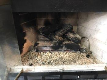 Blacken at fireplace gas can be an indication of improper air fuel mixture.