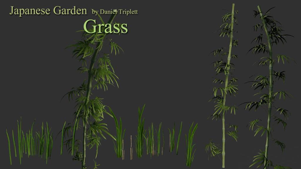 Computer Roughs: Grass Grass was very important to the scene as it suggests a healthy living environment. The grass was placed around the hut and in the water.