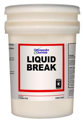 5227 30 Gallon Drum 55 Gallon Drum LIQUID BREAK A highly concentrated alkaline booster containing anti-redeposition agents and water