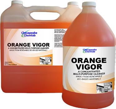 ORANGE ICE A blend of cleaners and a natural organic degreaser, formulated for maximum floor cleaning and degreasing. Fresh citrus scent makes cleaning floors a pleasant chore.