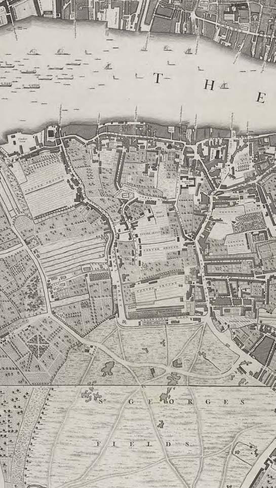 John Rocque London, Westminster and Southwark (First edition) 1746 Horwood Map of London, Westminster & Southwark