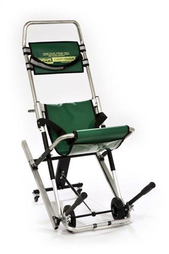 WHAT IS AN ESCAPE-CARRY CHAIR? An Escape-Carry Chair is the solution to bring people to safety in a seated position up the stairs as well as down the stairs.