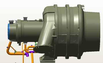 b. Disconnect the oil supply piping from base of motor and back of the discharge volute. c. Unbolt the motor cooling return piping flanges at the base of the motor. d. Disconnect the motor cooling supply piping from base of the motor.