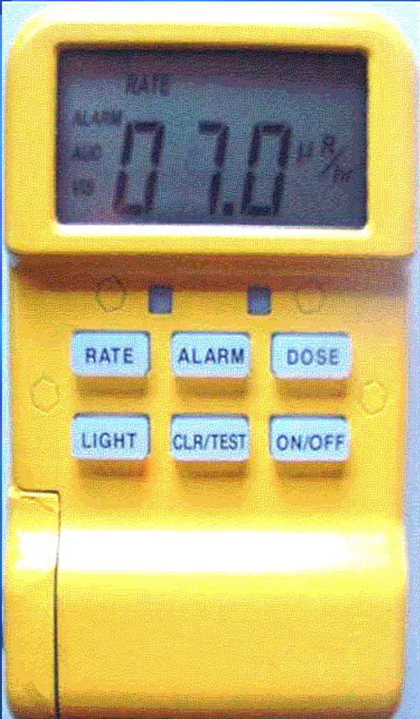 RADIATION MONITOR DISPLAY VISUAL ALARM FOR THE INSTANTANEOUS RATE FUNCTION KEYS