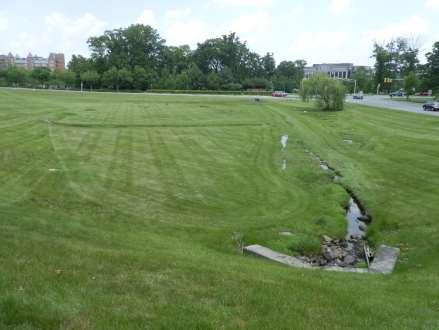 This detention basin is Detention basin perfectly designed to address stormwater management.
