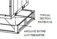 Install provided filters according to unit drawings. Units that are received in three pieces should be assembled as follows: 1. Remove skid, crates, and packing materials. 2.