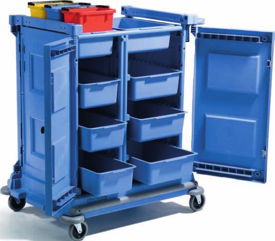 Both units are JCAHO COMPLIANT: Locking cabinet doors and waste cover. Locks are a standard feature The NC 3000 includes a 4 shelves and a pedal activated enclosed 30 gallon waste container.