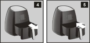 Operating your Air Fryer Once your Air Fryer is assembled properly, you are ready to begin frying. 1. Carefully pull the pan out of the Air Fryer and place your food in the basket (Figure 4). 2.