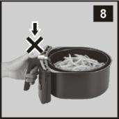 pan. 7. Some foods require you to shake the pan halfway through cooking (Figure 8). Pull the pan out of the appliance by the handle and shake it.