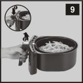 To reduce weight while shaking, you can remove the basket from the pan and shake it by itself.