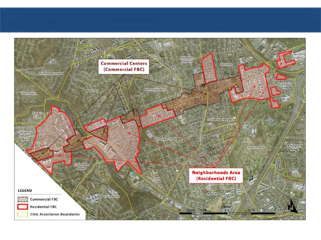COLUMBIA PIKE PLANNING AREAS LEGEND ~ Commercial FBC