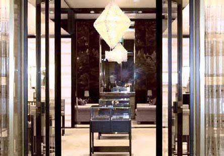 store features custom-made chandeliers, marble & crystal fireplace and private nooks for