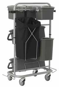Colour: Grey Code: 118072 1 Vikan Slimliner Plus Cleaning Trolley Designed for efficient cleaning in the busiest environments in a diminutive package.