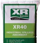 Size: 50cm x 40cm, Case 100 Code: 054017 3 XR40 Spill Absorbent Granules Ideal for oil, grease and water on all surfaces.