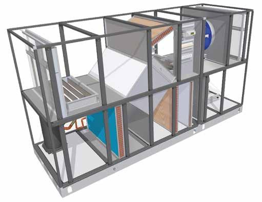 Frame Structure The frame structure of the Indoor Pool De-Humidifying Unit comprises electrostatic oven painted box profiles manufactured from steel material with dimensions of 30x30