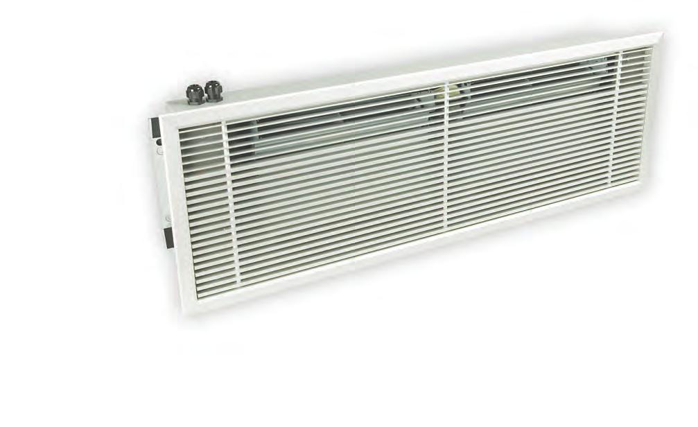 RECESSED AIR CURTAINS 37 COMMERCIAL HEATING HSACR6000 features remote switching variable heat output for 600/900mm ceiling grids self re-setting cut-out remote switching and optional room thermostat