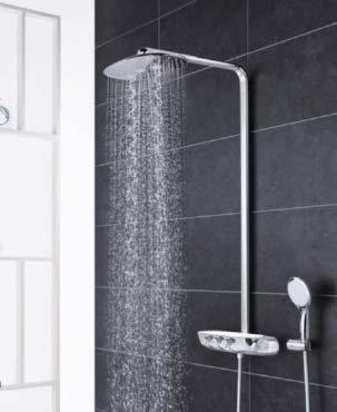 The wall mounted GROHE Rainshower SmartControl shower system makes fitting a simple matter but the result is all the more stunning.