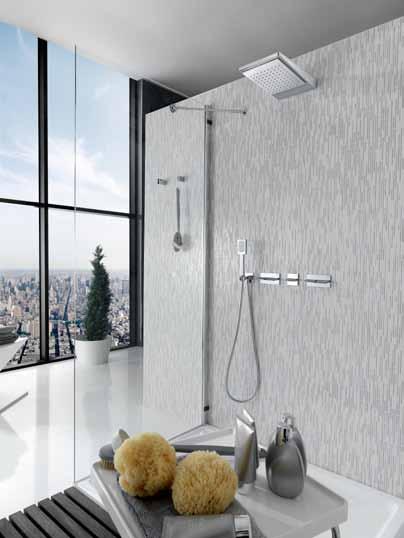 Also available in 50x50 cm, 40x40 cm and 40x0 cm with wall or ceiling shower arm NK LOGIC concealed thermostatic