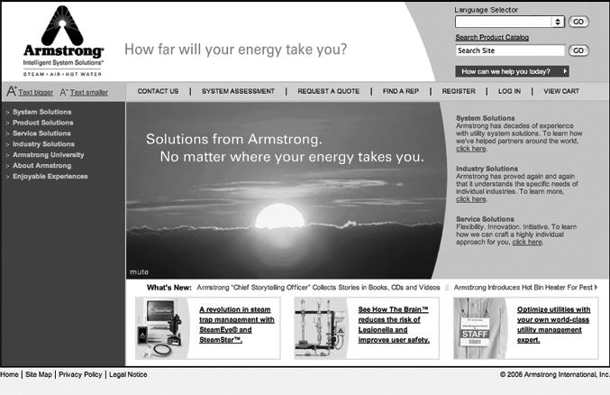 armstronginternationa.eu A visit to Armstrong s new Web site wi provide guests with an enjoyabe experience.