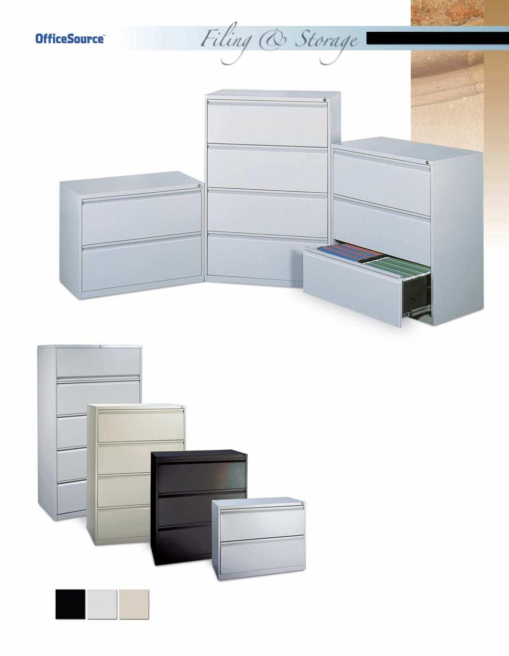 8000 Series Mechanical innerlock inhibits more than one drawer from opening at a time. Reinforced, heavy-gauge construction. Full-width integral pulls.
