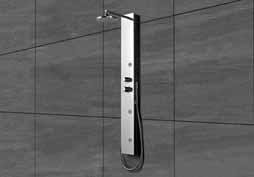 Flair Look Specifications: Code: GFL-CHR-GR000B1H00X Stainless steel structure, Integrated rectangular shower head, 3 adjustable vertical