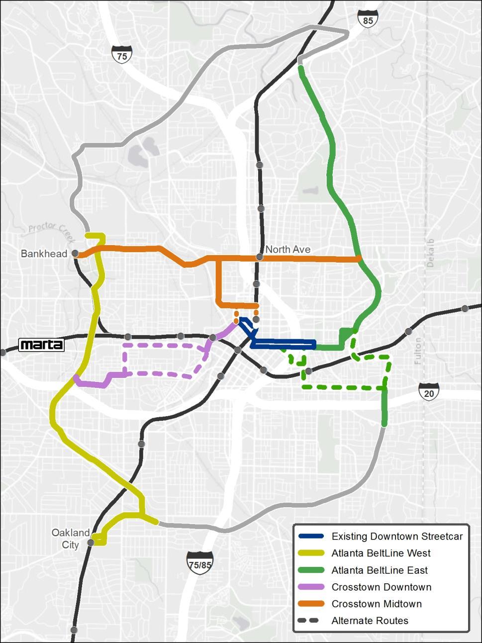 NEPA 1 - Transit Alignments 4 Corridors Atlanta BeltLine East Atlanta BeltLine