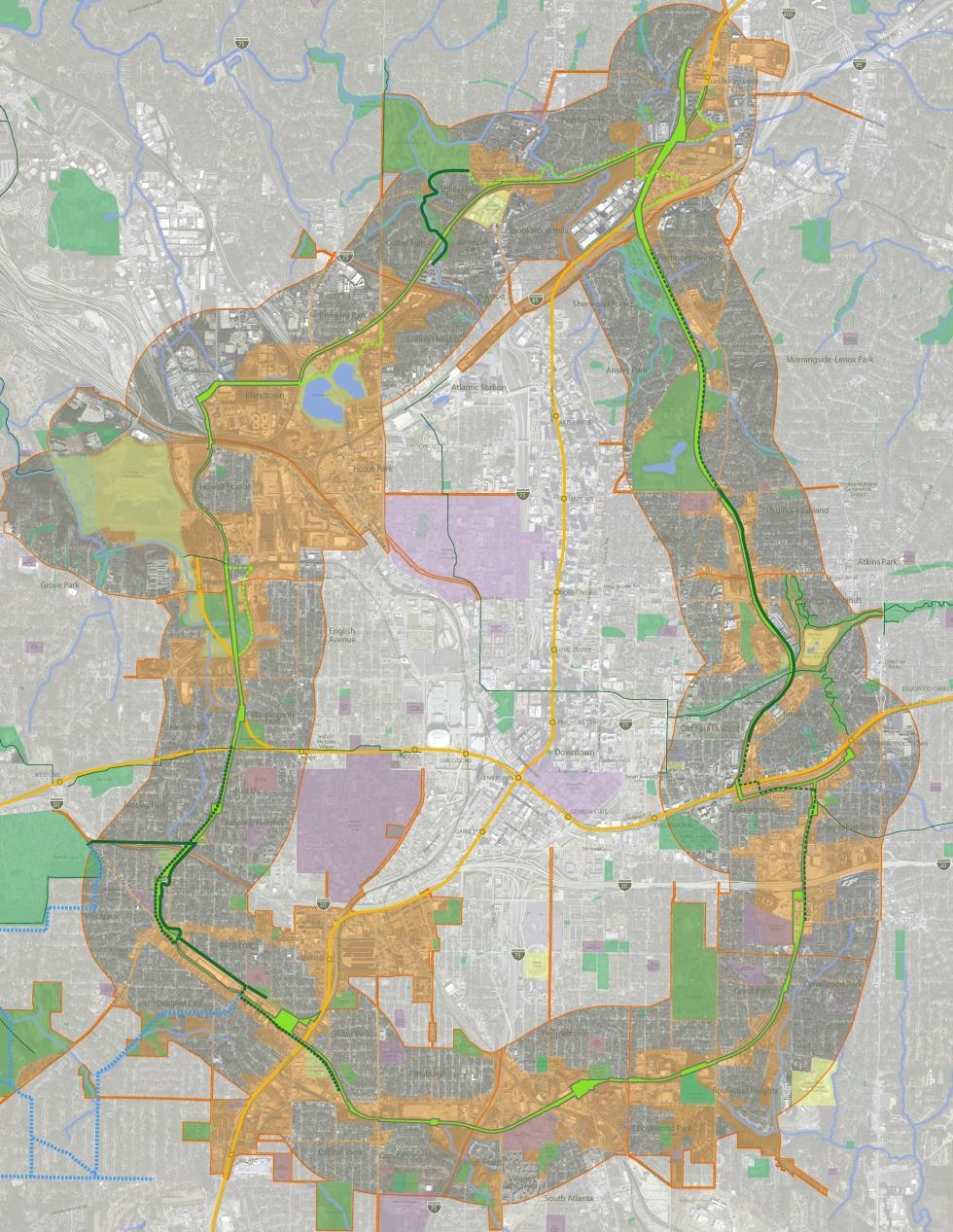 The Atlanta BeltLine TAD Area: 6,500 acres Part of Total Planning area:15,000 acres 22% of the City