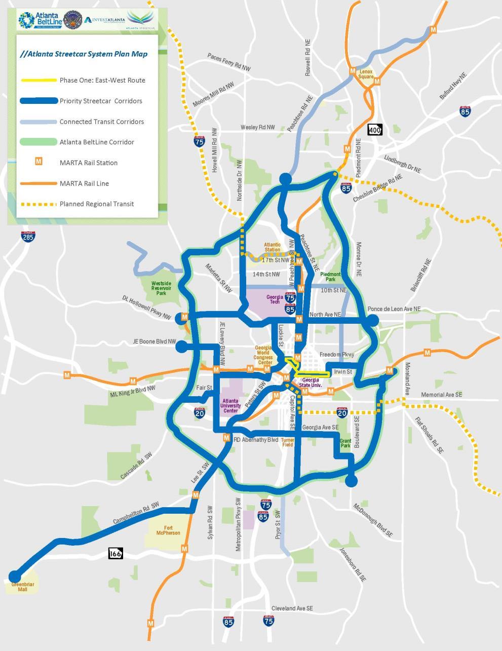 Atlanta Streetcar System Plan Atlanta Light Rail Transit