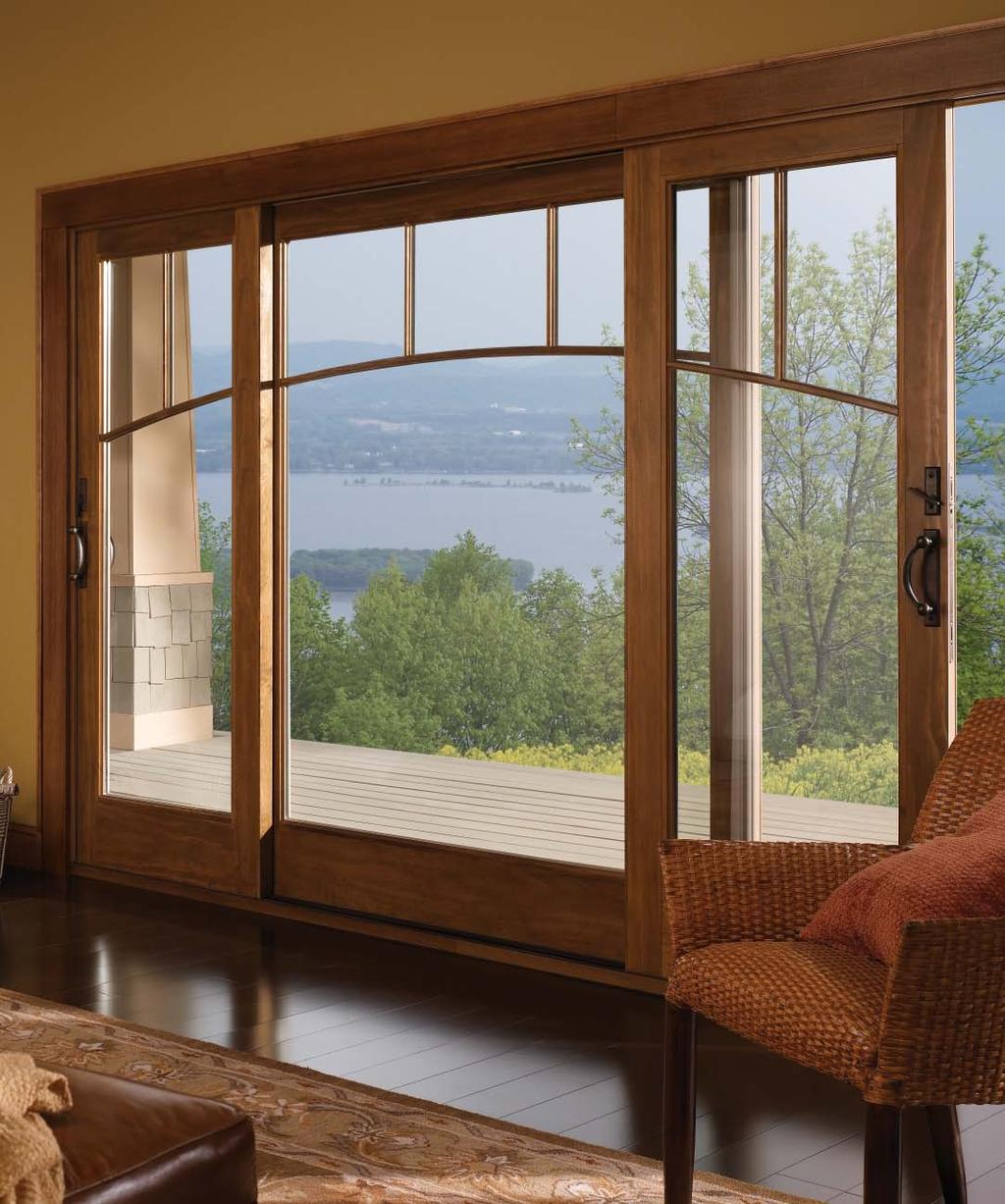 Patio Doors Gliding patio doors in 2-, 3- and 4-panel configurations Hinged inswing and outswing doors, single and double door configurations (3-panel inswing doors available) Sidelights, transoms