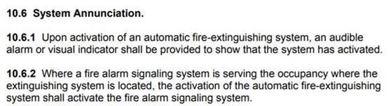 NFPA 96 Annunciation for Commercial Kitchens NFPA 96-11 is the standard for hood fans over commercial cooking appliances. In that standard, section 10.6 discusses system annunciation.
