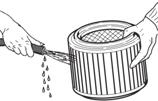 10. MAINTENANCE - Rinse under cold water as shown in fig.38.