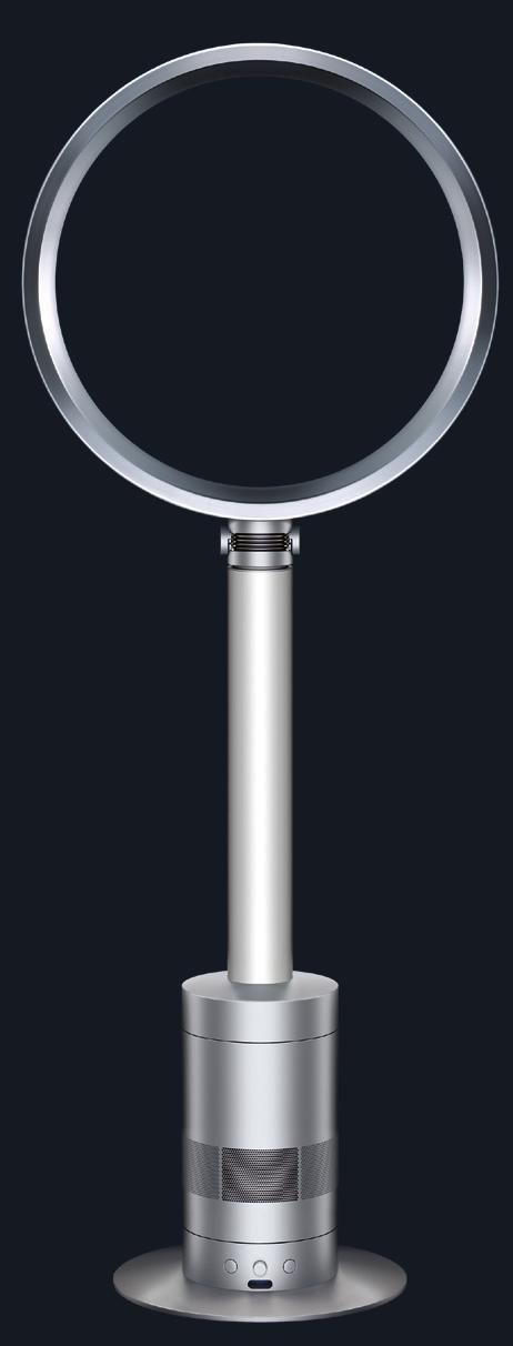 AM03 pedestal fan The Dyson fan with the highest airflow and velocity providing airflow to large spaces with a reach of 19 feet.