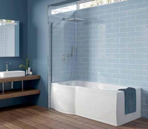 NEW P Shape SHOWER BATHS P Shape Shower Bath SHOWER BATHS Code Size Price
