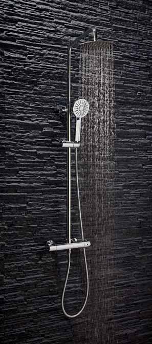 5 Bar > 200mm ultra thin solid metal fixed shower head > Rubber easy clean soft rubber nozzles on main shower head