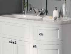 The main 600 vanity unit can be combined with left and right handed return