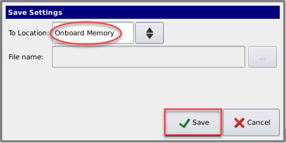 OPTIONAL FEATURES HeatNet Control V3 3.x The default choice is, SAVE SETTINGS: To Location: Onboard Memory.