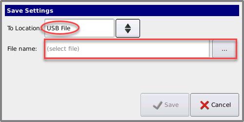 The next screen will display the files on the USB thumb drive. Select the settings file for the boiler.