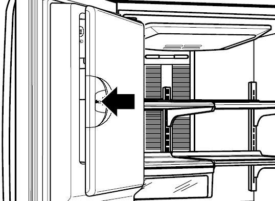 Ice-In-Door To view or service the icemaker, open the ICE DOOR on the inside of the left refrigerator door.