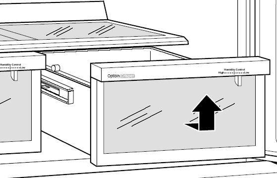 Crisper Drawers To remove the crisper drawer, pull it out to full extension, lift